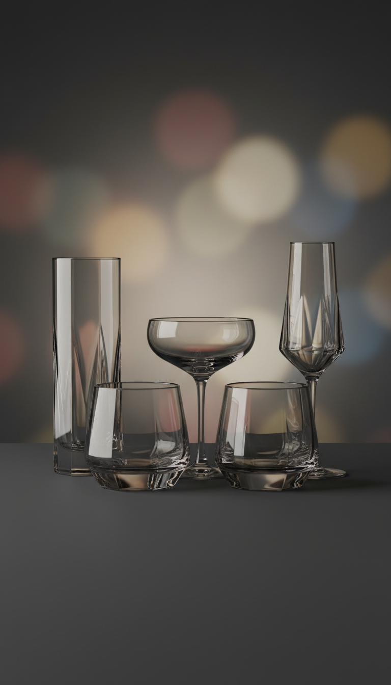Cocktail Glassware Set Hand-Blown Crystal